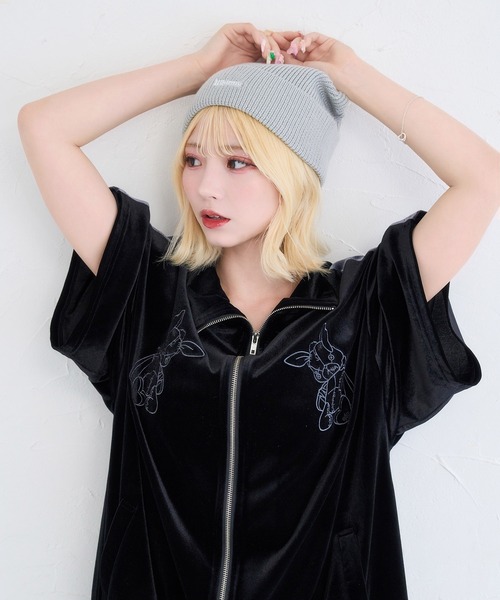 Whinny（ホワイニー）の「Whinny/《予約受付中★》くつろぎねこパンチ帽（ニットキャップ/ビーニー・レディース・ホワイト/ブラック/グレー・FREE）」の13枚目の写真