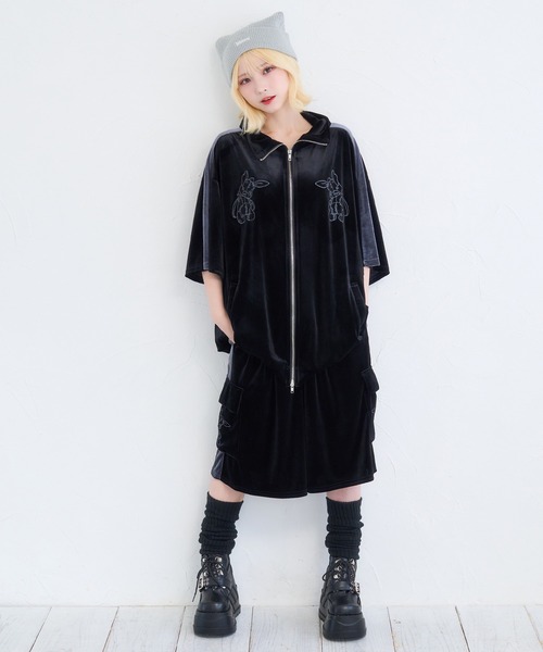 Whinny（ホワイニー）の「Whinny/《予約受付中★》くつろぎねこパンチ帽（ニットキャップ/ビーニー・レディース・ホワイト/ブラック/グレー・FREE）」の15枚目の写真