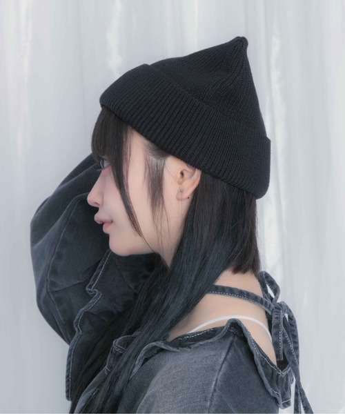 Whinny（ホワイニー）の「Whinny/くつろぎねこパンチ帽（ニットキャップ/ビーニー・レディース・ホワイト/ブラック/グレー・FREE）」の20枚目の写真
