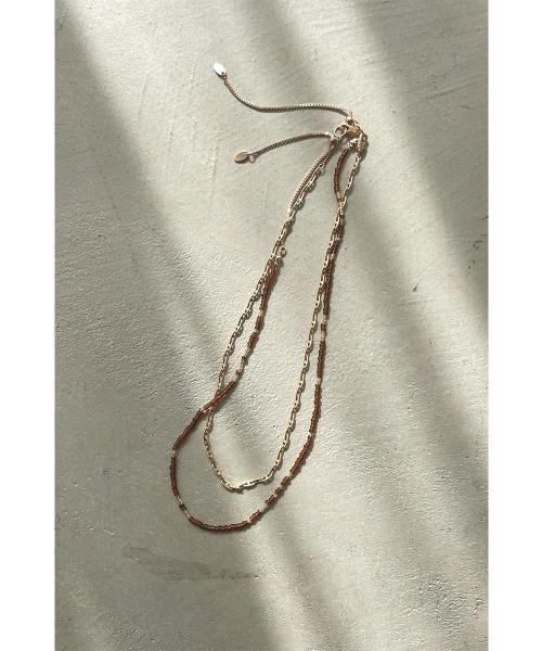 marjour（マージュール）の「BEADS & CHAIN NECKLACE（ネックレス・レディース・ブラウン・FREE）」の7枚目の写真