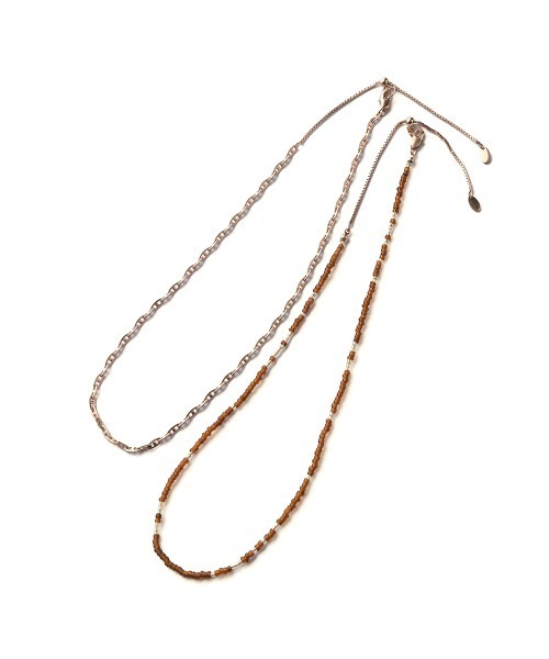 marjour（マージュール）の「BEADS & CHAIN NECKLACE（ネックレス・レディース・ブラウン・FREE）」の13枚目の写真