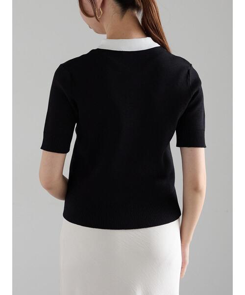 Te chichi（テチチ）の「【松井愛莉着用】ハーフスリーブポロニット（ニット/セーター・レディース・グレー/ブラック/カーキ・F）」の14枚目の写真