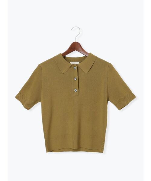 Te chichi（テチチ）の「【松井愛莉着用】ハーフスリーブポロニット（ニット/セーター・レディース・グレー/ブラック/カーキ・F）」の20枚目の写真