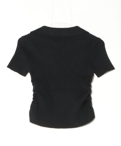 FENNEL ❣️ブラック リブ編み 半袖ニット　新品未使用　ぽっぽ セール】レディース 長袖もちっと柔らかケーブル×リブ編み