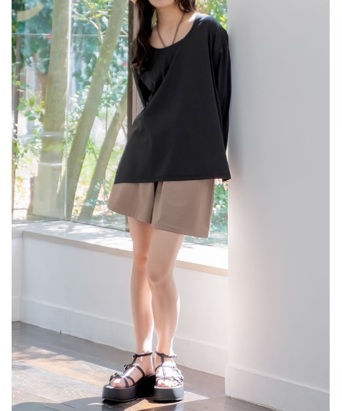 Re:EDIT（リエディ）の「[UVカット][接触冷感][速乾][水陸両用][DAILY SWIM]ラッシュガードスイムウェア4点SET（水着・レディース・モカ/ブラック・SMALL/MEDIUM/LARGE）」の13枚目の写真