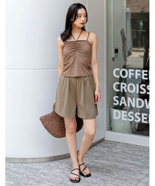 水着・ラッシュガード 2way Design Sleeveless Set-up Brown Free セール】[DAILY SWIM][UVカット][接触冷感][速乾][水陸両用
