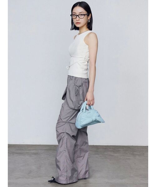 EMODA(エモダ)の「ハングポケットセミフレアパンツ(その他パンツ・レディース・その他/グレー/ブラック・FREE)」の6枚目の写真