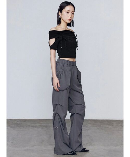 EMODA(エモダ)の「ハングポケットセミフレアパンツ(その他パンツ・レディース・その他/グレー/ブラック・FREE)」の14枚目の写真