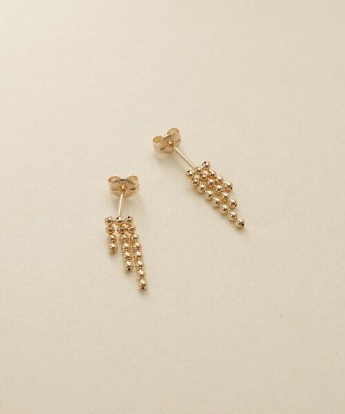 【美品】ココシュニック K10 ボールチェーンピアス ゴールド K10ボール チェーンピアス（ピアス） | COCOSHNIK（ココシュ