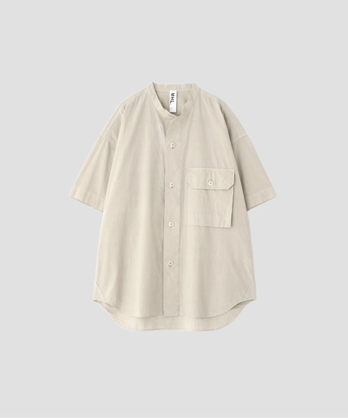 MHL.（エムエイチエル）の「GARMENT DYE PLAIN POPLIN（シャツ/ブラウス・メンズ・チャコール/ベージュ・LARGE/MEDIUM）」の9枚目の写真