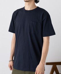 【Cross&Stitch】マックスウエイトバインダーネックポケットTシャツ OE1119