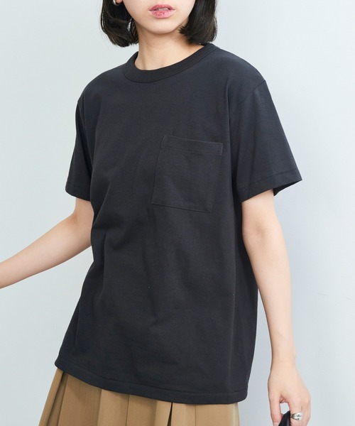 CROSS & STITCH(クロスステッチ)の「【Cross&Stitch】マックスウエイトバインダーネックポケットTシャツ OE1119(Tシャツ/カットソー・メンズ・ホワイト/インディゴブルー/ネイビー/スミクロ/ブラック/アーミー/ヘザーグレー・S/M/L/XL)」の3枚目の写真