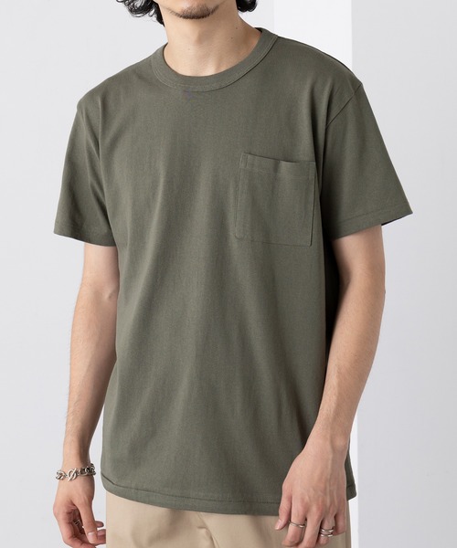 CROSS & STITCH(クロスステッチ)の「【Cross&Stitch】マックスウエイトバインダーネックポケットTシャツ OE1119(Tシャツ/カットソー・メンズ・ホワイト/インディゴブルー/ネイビー/スミクロ/ブラック/アーミー/ヘザーグレー・S/M/L/XL)」の12枚目の写真