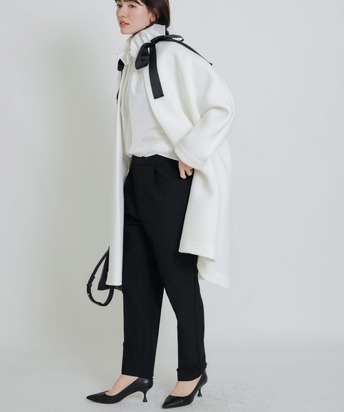 PICCIN PERLA（ピッチンペルラ）の「ダブルリボンザビエルブラウス（シャツ/ブラウス・レディース・ブラック/オフホワイト・M）」の15枚目の写真