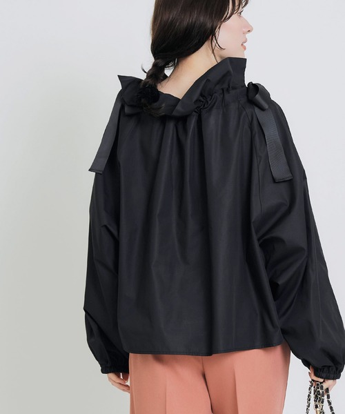 PICCIN PERLA（ピッチンペルラ）の「ダブルリボンザビエルブラウス（シャツ/ブラウス・レディース・ブラック/オフホワイト・M）」の12枚目の写真