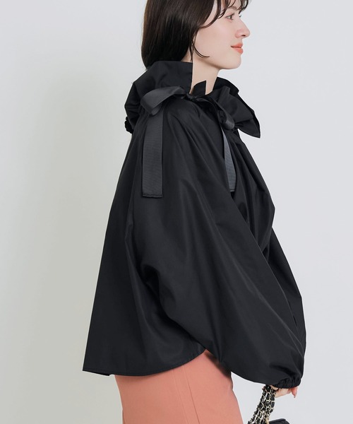 PICCIN PERLA（ピッチンペルラ）の「ダブルリボンザビエルブラウス（シャツ/ブラウス・レディース・ブラック/オフホワイト・M）」の11枚目の写真