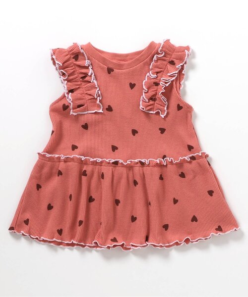 apres les cours（アプレレクール）の「【セットアップ可】ワッフルフリルメローTシャツ（Tシャツ/カットソー・キッズ・イエロー/ミント/ピンク/アイボリー・80/140/130/120/110/100/90）」の12枚目の写真