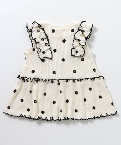 apres les cours（アプレレクール）の「【セットアップ可】ワッフルフリルメローTシャツ（Tシャツ/カットソー・キッズ・イエロー/ミント/ピンク/アイボリー・80/140/130/120/110/100/90）」の10枚目の写真