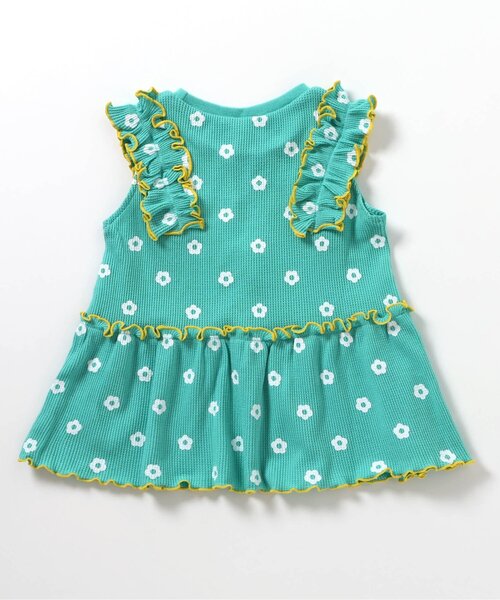 apres les cours（アプレレクール）の「【セットアップ可】ワッフルフリルメローTシャツ（Tシャツ/カットソー・キッズ・イエロー/ミント/ピンク/アイボリー・80/140/130/120/110/100/90）」の9枚目の写真