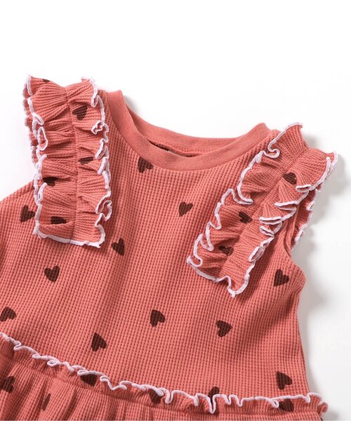 apres les cours（アプレレクール）の「【セットアップ可】ワッフルフリルメローTシャツ（Tシャツ/カットソー・キッズ・イエロー/ミント/ピンク/アイボリー・80/140/130/120/110/100/90）」の6枚目の写真