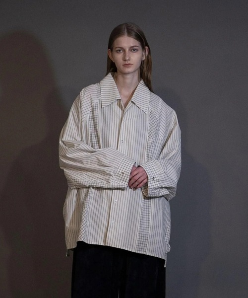 my beautiful landlet（マイビューティフルランドレット）の「【my beautiful landlet】WASHABLE COTTON SHIRTS（シャツ/ブラウス・メンズ・パープル/イエロー/マルチ/オフホワイト・1/0）」の2枚目の写真