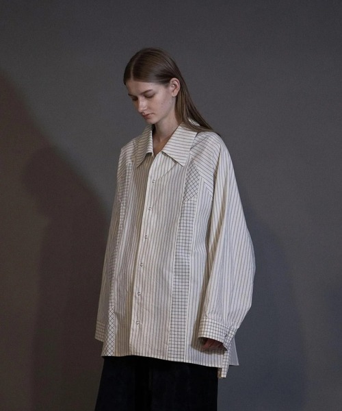 my beautiful landlet（マイビューティフルランドレット）の「【my beautiful landlet】WASHABLE COTTON SHIRTS（シャツ/ブラウス・メンズ・パープル/イエロー/マルチ/オフホワイト・1/0）」の6枚目の写真