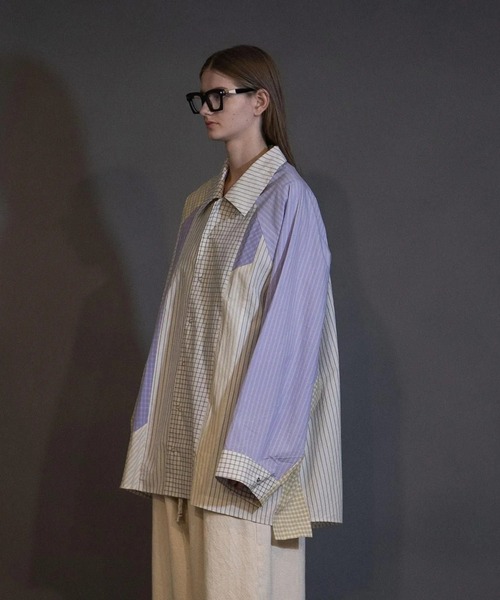 my beautiful landlet（マイビューティフルランドレット）の「【my beautiful landlet】WASHABLE COTTON SHIRTS（シャツ/ブラウス・メンズ・パープル/イエロー/マルチ/オフホワイト・1/0）」の8枚目の写真