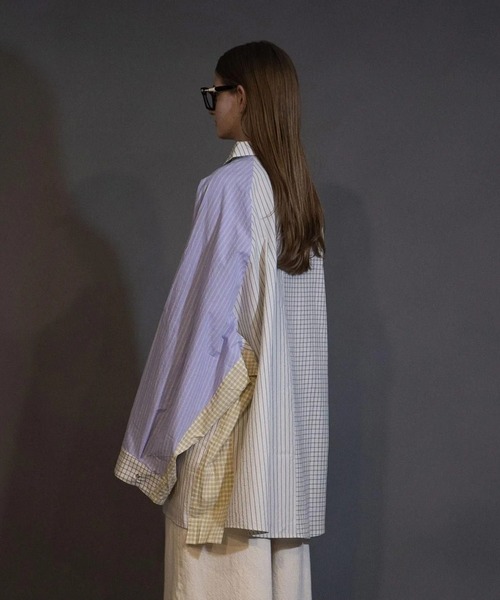 my beautiful landlet（マイビューティフルランドレット）の「【my beautiful landlet】WASHABLE COTTON SHIRTS（シャツ/ブラウス・メンズ・パープル/イエロー/マルチ/オフホワイト・1/0）」の9枚目の写真