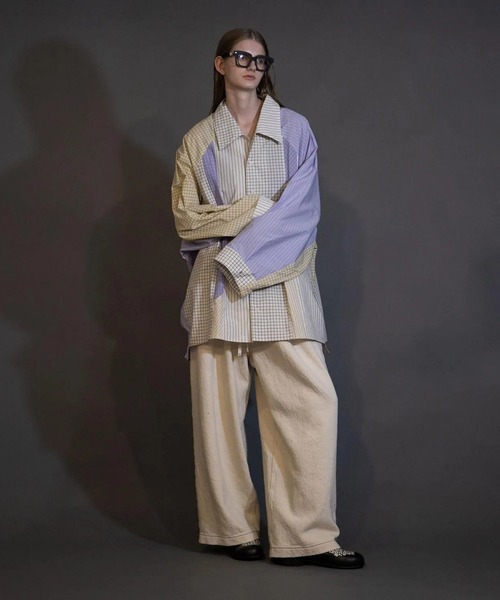 my beautiful landlet（マイビューティフルランドレット）の「【my beautiful landlet】WASHABLE COTTON SHIRTS（シャツ/ブラウス・メンズ・パープル/イエロー/マルチ/オフホワイト・1/0）」の10枚目の写真