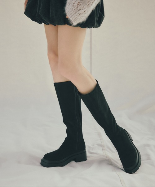 CALMANTHOLOGY ロングブーツ　かなやまたいせいさん所持 byあしながおじさん ブーツ 厚底レースアップロングブーツ