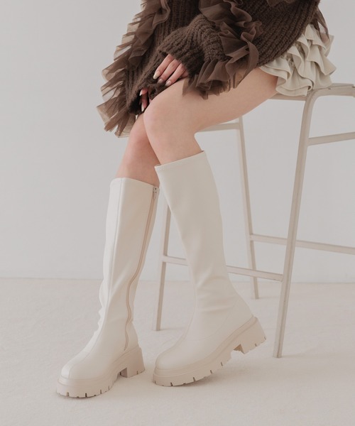 Heather(ヘザー)の「【累計13万本】楽ちんなのに美脚!秋冬No.1ブーツ インヒールストレッチロングブーツ 571563(ブーツ・レディース・ブラウン/ブラック/ブラック系その他/ブラウン系その他/アイボリー・S/M/L)」の2枚目の写真