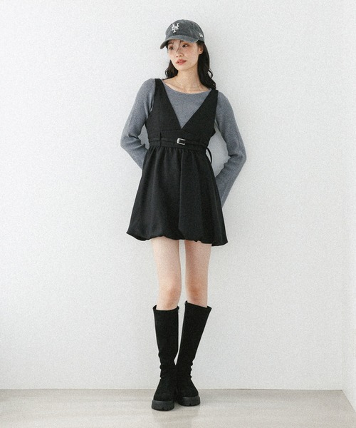 Heather　インヒールストレッチロングブーツ Heather ブーツ インヒールストレッチロングブーツ 229820