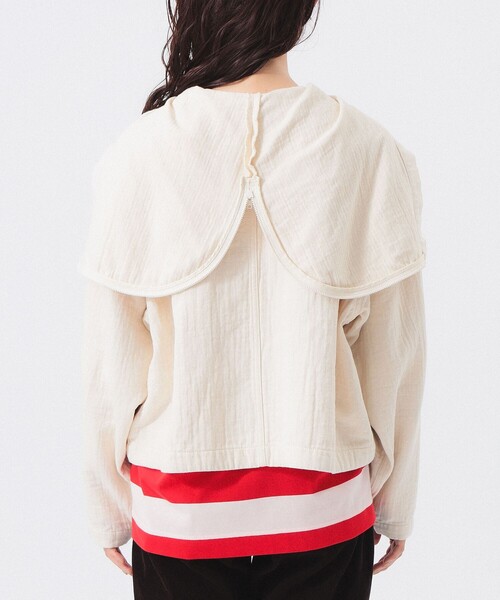 BEAMS BOY（ビームスボーイ）の「【2/5再値下げ】コットン ミリタリー フード ジャケット（ミリタリージャケット・レディース・ホワイト系その他7/ネイビー・ONE SIZE）」の9枚目の写真