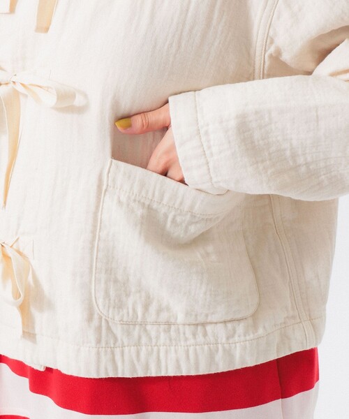 BEAMS BOY（ビームスボーイ）の「【2/5再値下げ】コットン ミリタリー フード ジャケット（ミリタリージャケット・レディース・ホワイト系その他7/ネイビー・ONE SIZE）」の11枚目の写真