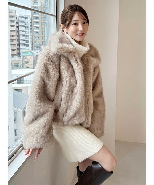 SNIDEL（スナイデル）の「タートルネックミニニットワンピース（ワンピース・レディース・オフホワイト/グレー/カーキ・F）」の7枚目の写真