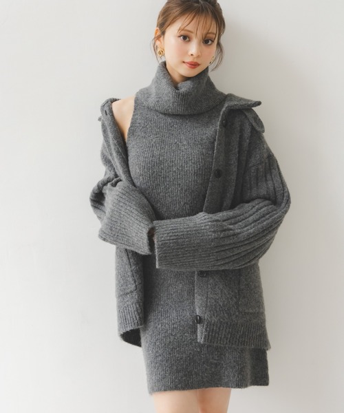 SNIDEL（スナイデル）の「タートルネックミニニットワンピース（ワンピース・レディース・オフホワイト/グレー/カーキ・F）」の12枚目の写真