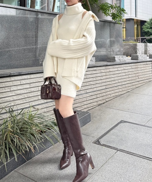 SNIDEL（スナイデル）の「タートルネックミニニットワンピース（ワンピース・レディース・オフホワイト/グレー/カーキ・F）」の19枚目の写真