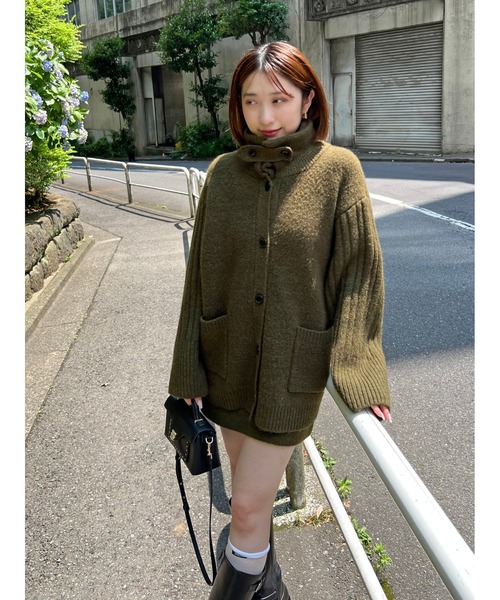 snidel　タートルネック　ワンピース タートルネックミニニットワンピース(ミニワンピース