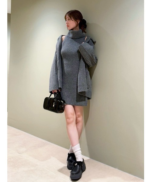 【美品】snidel ミニニットワンピース タートルネックミニニットワンピース（ワンピース）｜SNIDEL