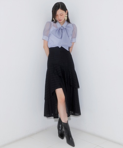 AND COUTURE(アンドクチュール)の「バタフライリボンシアーブラウス(シャツ/ブラウス・レディース・ブラック/オフホワイト/ピンク/ブルー・FREE)」の19枚目の写真