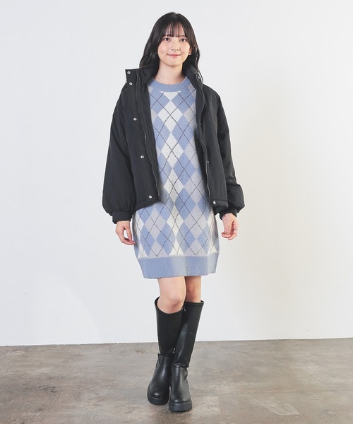 Honeys（ハニーズ）の「【非フッ素撥水加工】モンスターブルゾン（ブルゾン・レディース・チャコール/ホワイト/グレー/アイボリー/カーキ/サックスブルー/ブラック・L/M）」の21枚目の写真