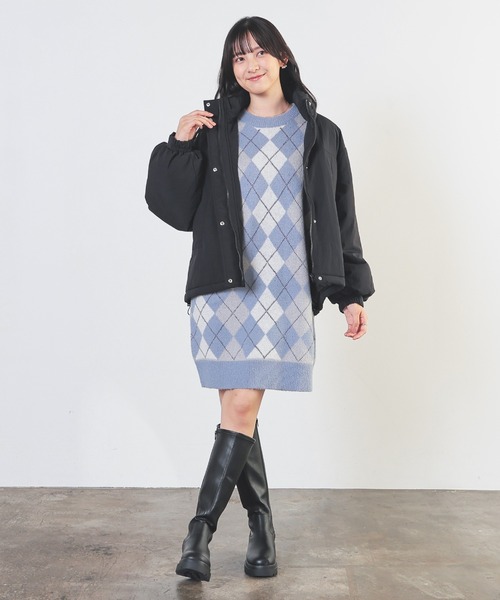 Honeys（ハニーズ）の「【非フッ素撥水加工】モンスターブルゾン（ブルゾン・レディース・チャコール/ホワイト/グレー/アイボリー/カーキ/サックスブルー/ブラック・L/M）」の22枚目の写真