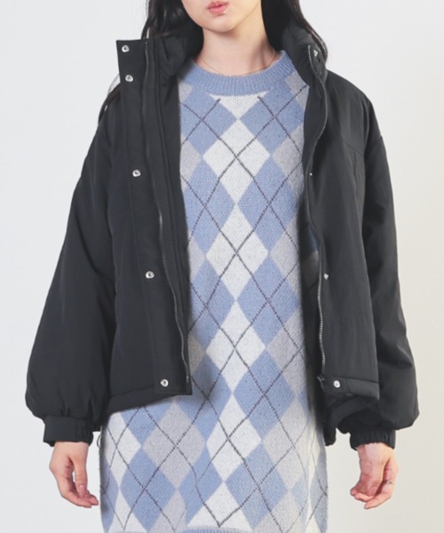 Honeys（ハニーズ）の「【非フッ素撥水加工】モンスターブルゾン（ブルゾン・レディース・チャコール/ホワイト/グレー/アイボリー/カーキ/サックスブルー/ブラック・L/M）」の11枚目の写真