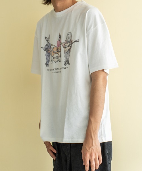 Quash（クアッシュ）の「ムーブアイアニマル刺繍Tシャツ（Tシャツ/カットソー・メンズ・サックスブルー/ホワイト系その他/ホワイト/ラベンダー・LARGE/MEDIUM）」の7枚目の写真