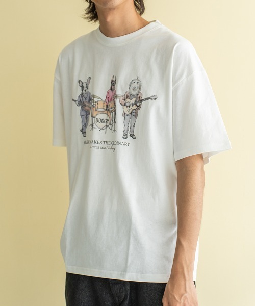 Quash（クアッシュ）の「ムーブアイアニマル刺繍Tシャツ（Tシャツ/カットソー・メンズ・サックスブルー/ホワイト系その他/ホワイト/ラベンダー・LARGE/MEDIUM）」の8枚目の写真