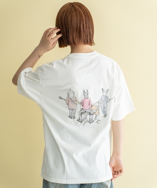 Quash（クアッシュ）の「ムーブアイアニマル刺繍Tシャツ（Tシャツ/カットソー・メンズ・サックスブルー/ホワイト系その他/ホワイト/ラベンダー・LARGE/MEDIUM）」の11枚目の写真