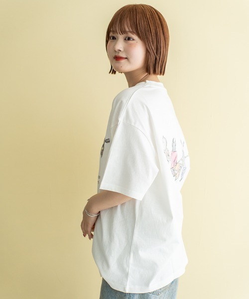 Quash（クアッシュ）の「ムーブアイアニマル刺繍Tシャツ（Tシャツ/カットソー・メンズ・サックスブルー/ホワイト系その他/ホワイト/ラベンダー・LARGE/MEDIUM）」の12枚目の写真