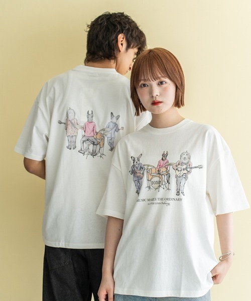 Quash（クアッシュ）の「ムーブアイアニマル刺繍Tシャツ（Tシャツ/カットソー・メンズ・サックスブルー/ホワイト系その他/ホワイト/ラベンダー・LARGE/MEDIUM）」の14枚目の写真