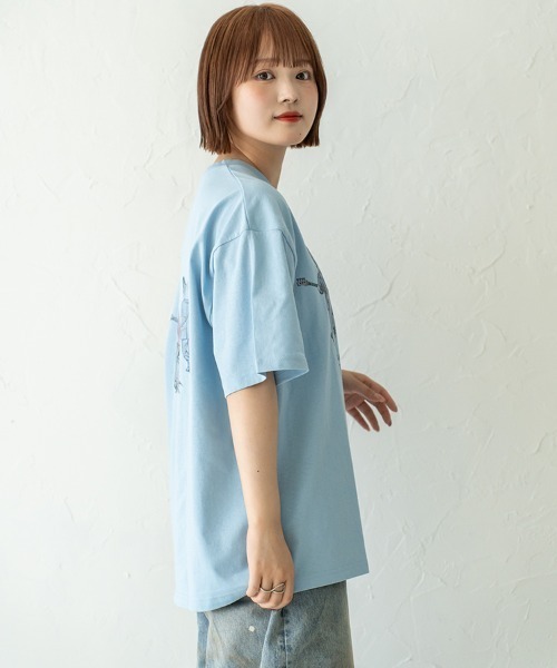 Quash（クアッシュ）の「ムーブアイアニマル刺繍Tシャツ（Tシャツ/カットソー・メンズ・サックスブルー/ホワイト系その他/ホワイト/ラベンダー・LARGE/MEDIUM）」の16枚目の写真