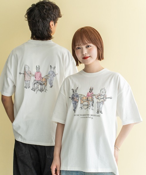 Quash（クアッシュ）の「ムーブアイアニマル刺繍Tシャツ（Tシャツ/カットソー・メンズ・サックスブルー/ホワイト系その他/ホワイト/ラベンダー・LARGE/MEDIUM）」の19枚目の写真